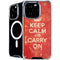 Keep Calm and Carry On Distressed iPhone 16 Pro MagSafe Case